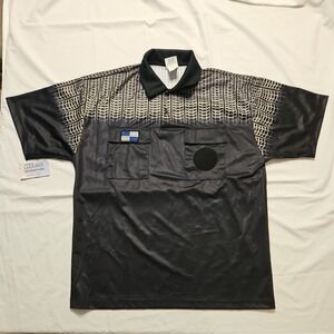 NWT NISOA Referee Coolwick Shortsleeve Black Grid Shirt Large